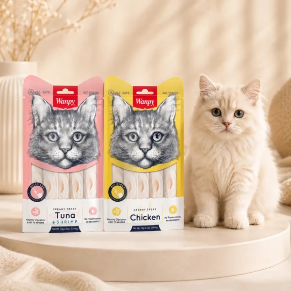 Wanpy lickable cat treat sachet