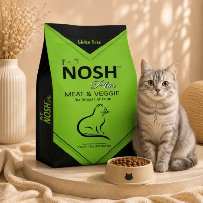 Pet Nosh Plus Meat and Veggie dry cat food for adult cats